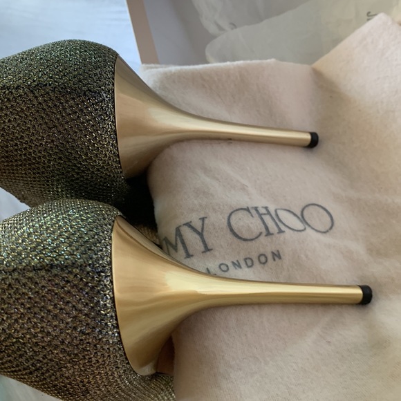 Lame Glitter Gold Jimmy Choo Pumps - Picture 6 of 9